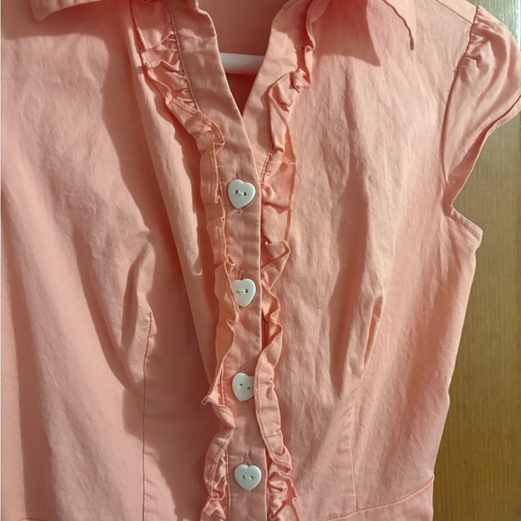 Pink 50’s Ruffled Button-Up Dress - Picture 2 of 4